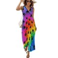 thumbnail image 2 of Watercolor Dog Paw Sleeveless Dress Summer Women Clothes Dress for Pregnant Women Dresses, 2 of 9