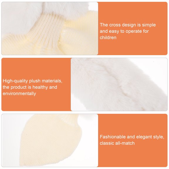 OUNONA Beige Plush Scarf 1Pc Thick Soft Winter Neck Warmer Comfortable for Daily Wear and Cold Weather