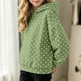 thumbnail image 3 of VIPOIN Polka Dot Hoodie for Girls Long Sleeve Pullover Drop Shoulder Cute Pattern Sweatshirt Casual Tops, 3 of 8