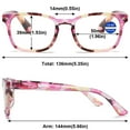 thumbnail image 2 of MAGIMODAC Anti Blue Light Reading Glasses Floral Spring Hinges Blue Light Blocking Eyeglasses Eyewear Readers (Purple, +2.0), 2 of 6