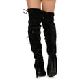thumbnail image 5 of Women's Pointy Toe Convertible Faux Fur Over the Knee Stiletto Boots 19720, 5 of 5