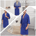 thumbnail image 5 of EA'S SECRET Mens Robes 100% Cotton Lightweight Kimono Bathrobe Soft Robe ShorttSleeve Sleepwear Soft Knee Length Robe with Pockets Spa Robes for Men (Cobalt Blue,2XL), 5 of 8