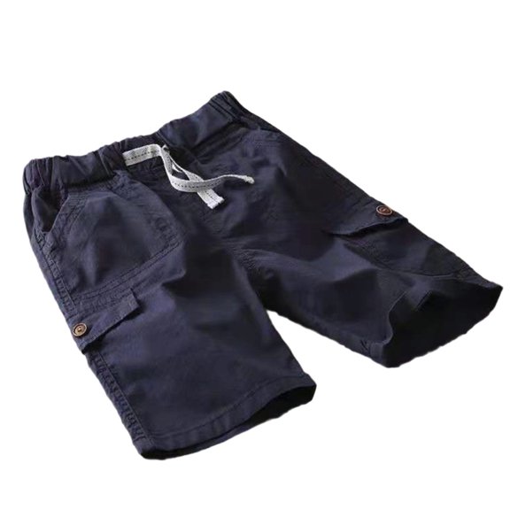 FYDUU Boys Shorts Summer Lightweight Casual Cargo Shorts with Pockets Elastic Waist Comfortable Breathable School Uniform Shorts for Kids Fashion Pants 15-16 Years