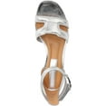 thumbnail image 4 of Franco Sarto Women's Nora Ankle Strap Low Block Heel Sandal Silver Metallic 8.5M, 4 of 5