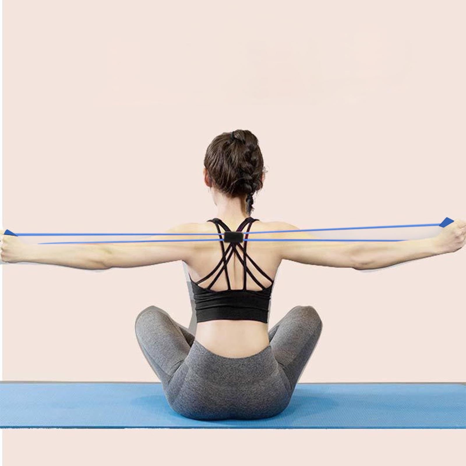 Kokovifyves Resistance Bands Figure 8 Exercise Band Resistance Fitness Equipment Tool for Back Shoulder Neck Stretching Yoga Bands Exercise Loop for Home Workout