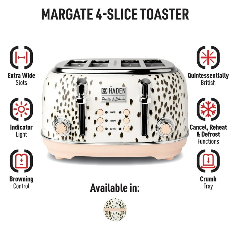 HADEN Retro Margate Poodle Blonde 4-Slice Wide Slot Toaster