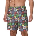 thumbnail image 2 of Uemuo Daisies Flowers Pattern Mens Swim Trunks Quick Dry Board Shorts with Mesh Lining, Stretch Beach Shorts Quick Dry No-Chafing Board Shorts-XX-Large, 2 of 9