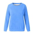 thumbnail image 4 of Scyoekwg Womens Sweatshirts Crewneck Athletic Loose Fall Sweatshirt Long Sleeve Ladies Sweatshirt Pullover Casual Solid Color Pullover(Sky Blue,XL), 4 of 4