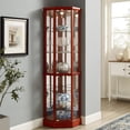 thumbnail image 2 of 6-Tier Adjustable Tempered Glass Shelves, Mirrored Back Panel - Ideal for Displaying Antiques and Family Heirlooms, 2 of 6