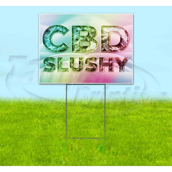Ice & Snow Cbd Slushy (18" x 24") Yard Sign, Includes Metal Step Stake