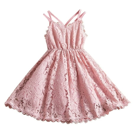 

Hawee Girls Spaghetti Strap Lace Sundress LQ482 Size 12 Months to 5T