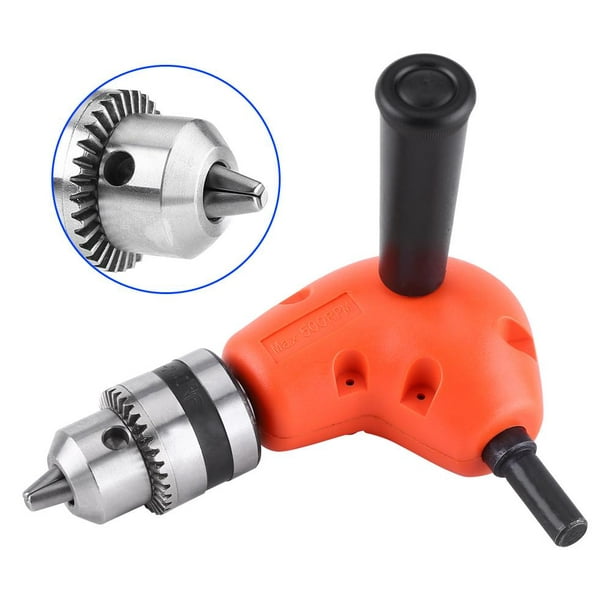 LHCER Right Angle Drill Extension,Right Angle Extension Adapter 90 Degree  Electric Drill Attachment 9.5mm Round Shank With Handle, Right Angle Drill  Chuck 