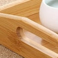 thumbnail image 4 of Wooden Serving Tray - 13.78 x 8.66 Inch Acacia Wood Platter for Tea, Drinks, and Snacks - Elegant Dinner Serving Tray for Home, Restaurants, and Coffee Shops - for Food and DÃ©cor, 4 of 6