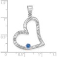 thumbnail image 3 of Sterling Silver Ss/Rhodium-Plated 1 Birthstone Heart With Ss Bezel Family Pendant (29 X 24) Made In United States qmp2/1ss, 3 of 4