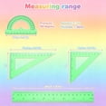 thumbnail image 3 of Triangular Ruler Set, Plastic Metric Inch Geometric Protractor Triangle Engineering Scale Drafting Ruler Kit, 3 of 8