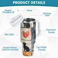 thumbnail image 2 of Yayeee 40oz Double-Wall Insulated Stainless Steel Tumbler with Handle Bottle, Cats and Hearts, 2 of 8