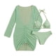thumbnail image 4 of Bikini sólido con correa para mujer, Bikini con escote en V profundo, conjunto de traje de baño dividido cómodo, traje de baño de tres piezas OAVQHLG3B Store  lin121212, 4 of 4