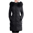 thumbnail image 5 of Gamivast Quilted Jackets for Women Long Heart Faux Fur Hooded Stand Collar Winter Coats with Pockets Casual Drawstring Waist Long Sleeve Jacket Warm Fall Trendy Outerwear, 5 of 6