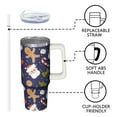 thumbnail image 3 of Reindeer 30oz Christmas Stainless Steel Coffee Tumbler with Handle and Straw, Holiday Leak Proof Travel Mug, Winter Insulated Cup Gift, 3 of 5
