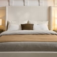 thumbnail image 6 of Caron Upholstered Wingback Bed Queen Size With 54 Inch High Headboard Minimalist Design For Easy Assembly Box Spring Required Textured Ivory Chenille Fabric, 6 of 9