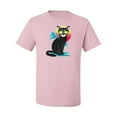 thumbnail image 2 of Cool California Beach Kitten Silhouette Sun Cat | Mens Cat Lover Graphic T-Shirt, Light Pink, 2XL, 2 of 4