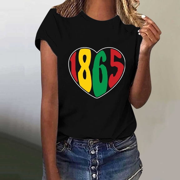 Giftesty Blouses for Women Dressy Casual Women Short Sleeves Letter Print Casual Tops Blouse T-shirt