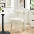 thumbnail image 2 of Side Dining Chair, Ivory White, Fabric, Kitchen Cafe Bistro Hospitality Restaurant, Modern Contemporary HB34832, 2 of 9