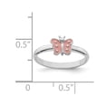 thumbnail image 4 of Auriga Fine Jewelry 925 Sterling Silver RH Plated Enameled Butterfly Ring Size 3, 4 of 5