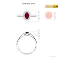 thumbnail image 4 of ANGARA Natural Princess Diana Inspired Ruby Ring with Diamond Halo in 14K White Gold for Women (Size-5x3mm) | July Birthstone, Birthday, Anniversary, Jewelry Gift for Women | Natural Ruby Ring, 4 of 9