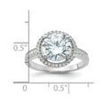 thumbnail image 2 of 925 Sterling Silver Rhodium Plated 8mm Center Halo Cubic Zirconia Ring Size 8 Ring for Women, 2 of 2