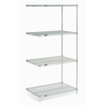Nexel Chrome Wire Shelving Add-On, 36"W X 24"D x 86"H
