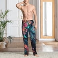 thumbnail image 4 of Salouo Colorful Floral Patterned Horse Print Pajama Pants for Men, Lounge Pants Elastic Waistband Casual Men's sleepwear Loungewear Sleep Pajama Pant -Large, 4 of 7