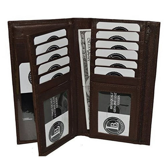 Checkbook Credit Card Holder Leather Wallet with Pull Out Checkbook by Leatherboss