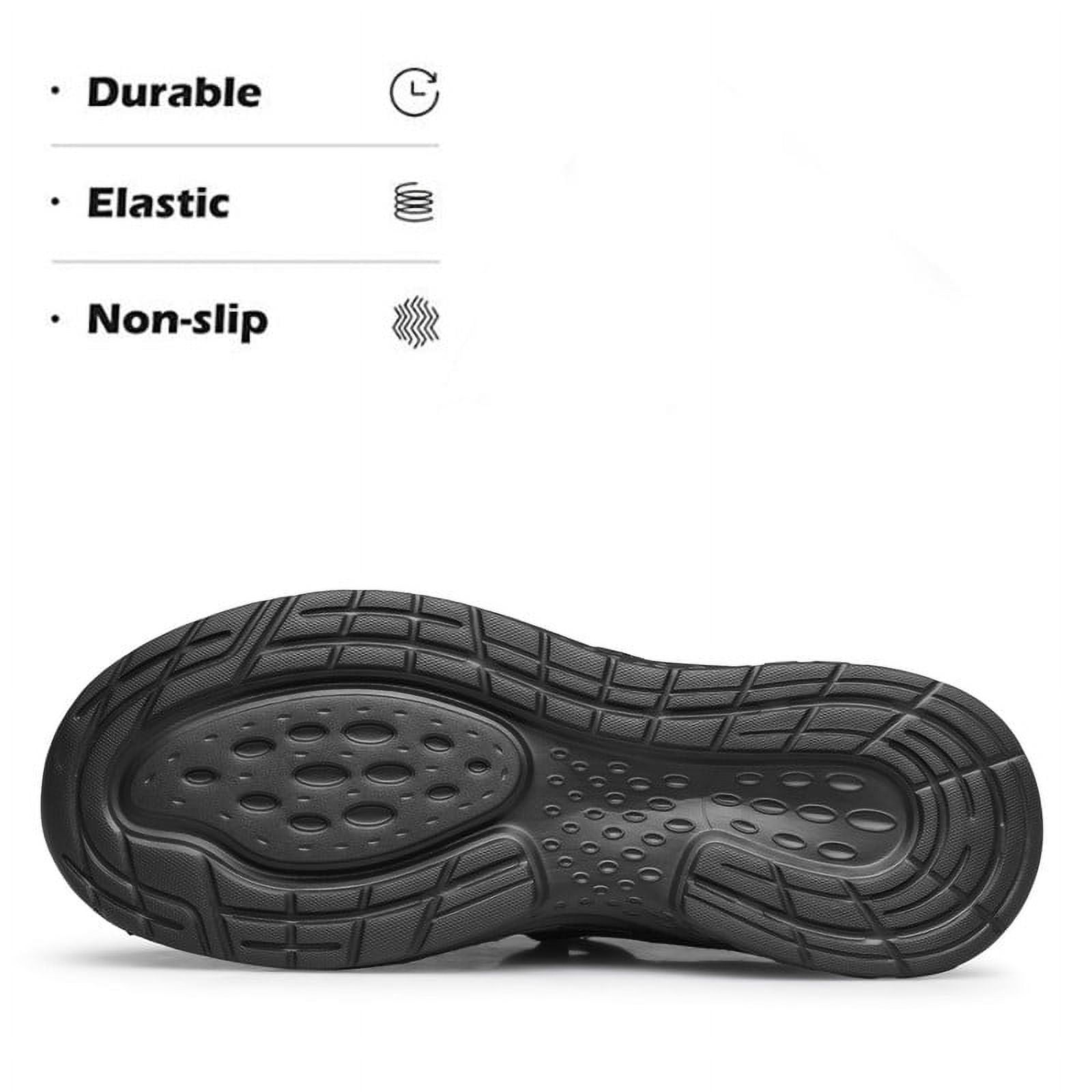 vibdiv Mens Slip On Walking Shoes Lightweight Breathable Non Slip Running Shoes Comfortable Fashion Sneakers for Men All Black Size 7