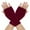Wine, variant on Xfvqtps Fingerless Gloves for Womens Thumb Hole Ribbed Mid-Length Arm Warmer Knitting Crochet Solid Color Fashion Thermal Warm Winter Mittens Black