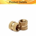 thumbnail image 3 of Wekity M4x6x6mm Copper Thread Embedment Nut Knurled Threaded Insert Nuts Assortment for Electrical Appliances Gold Tone 50Pcs-0621, 3 of 5