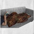 thumbnail image 5 of Geometric Soft Flannel Fleece Throw Blanket, Style Geometric Folk Design Geometric Floral Motifs Print, Cozy Plush for Indoor and Outdoor Use, 50" x 60", Pink Green and Brown, by Ambesonne, 5 of 5