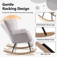 thumbnail image 4 of XgoodX Nursery Rocking Chair Velvet Upholstered Glider Rocker Rocking Accent Chair Padded Seat with High Backrest Armchair Comfy Side Chair for Living Room Bedroom Offices (Light Gray), 4 of 8