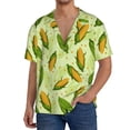 thumbnail image 1 of Fotbe Fresh Corn Camisa Estampada de Manga Corta para Hombre, Casual de Verano, Estilo Playero, Sin Arrugas-Small, 1 of 5