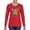 Red, variant on Dean Russo The Pig Animal Lover Womens Graphic Long Sleeve T-Shirt, Navy, Medium