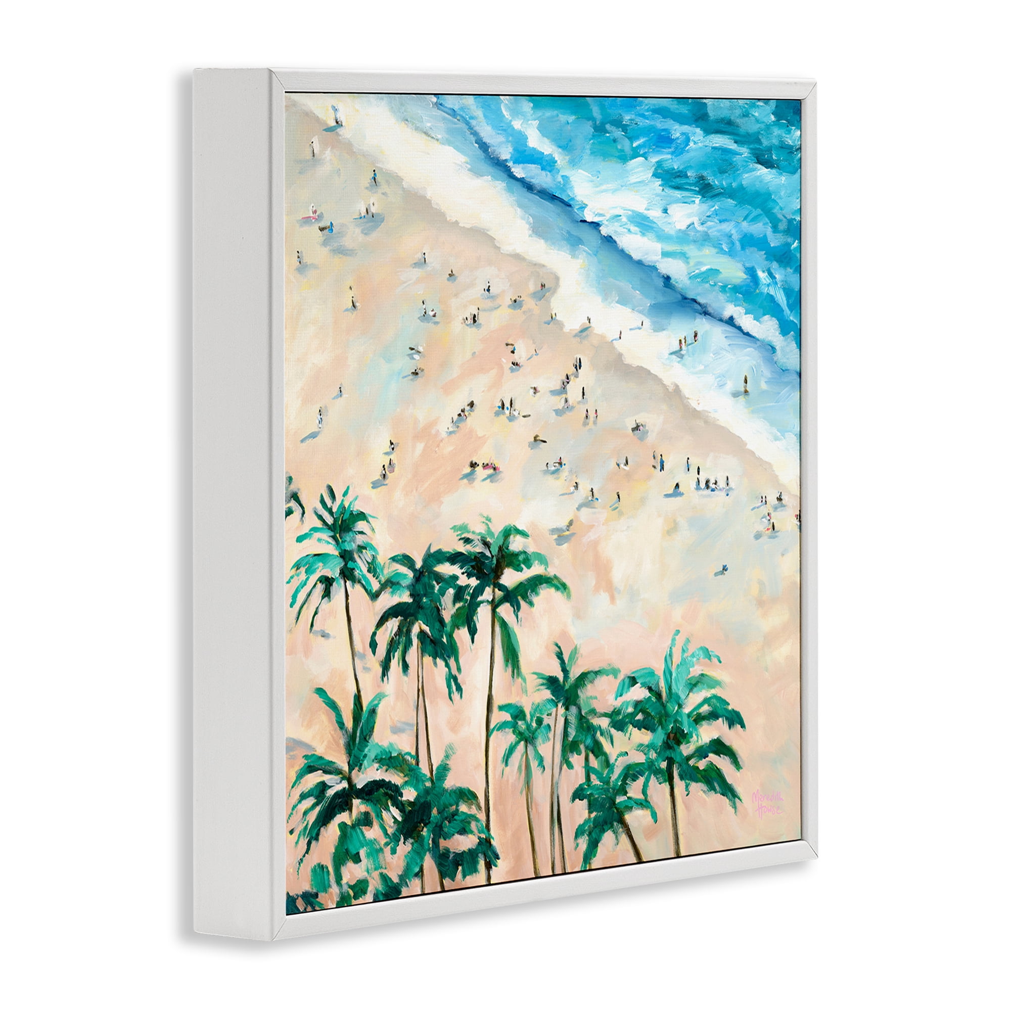 Stupell Industries Waikiki Beach Overview White Framed Giclee Art, design by Meredith Howse