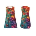 thumbnail image 7 of Picia Butterfly Flower Cascade Print Women’s Sleeveless Midi Swing Dress – A-Line Pleated Tank Sundress, Comfortable and Flowy T-Shirt Dress, 7 of 7