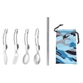 thumbnail image 2 of NIBOLOG 1 Set Camping Tableware Easy to Carry Stainless Steel Outdoor Picnic Portable Folding Cutlery with Storage Bag Daily Use, 2 of 8