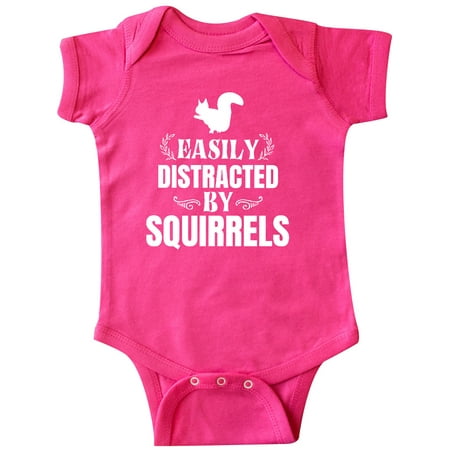 

Inktastic Easily Distracted by Squirrels Gift Baby Boy or Baby Girl Bodysuit