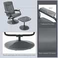 thumbnail image 3 of Kepooman Recliner Chair, Reclining Chair, Recliner Sofa,360° Swivel Recliner Chair with Ottoman-Gray, 3 of 4