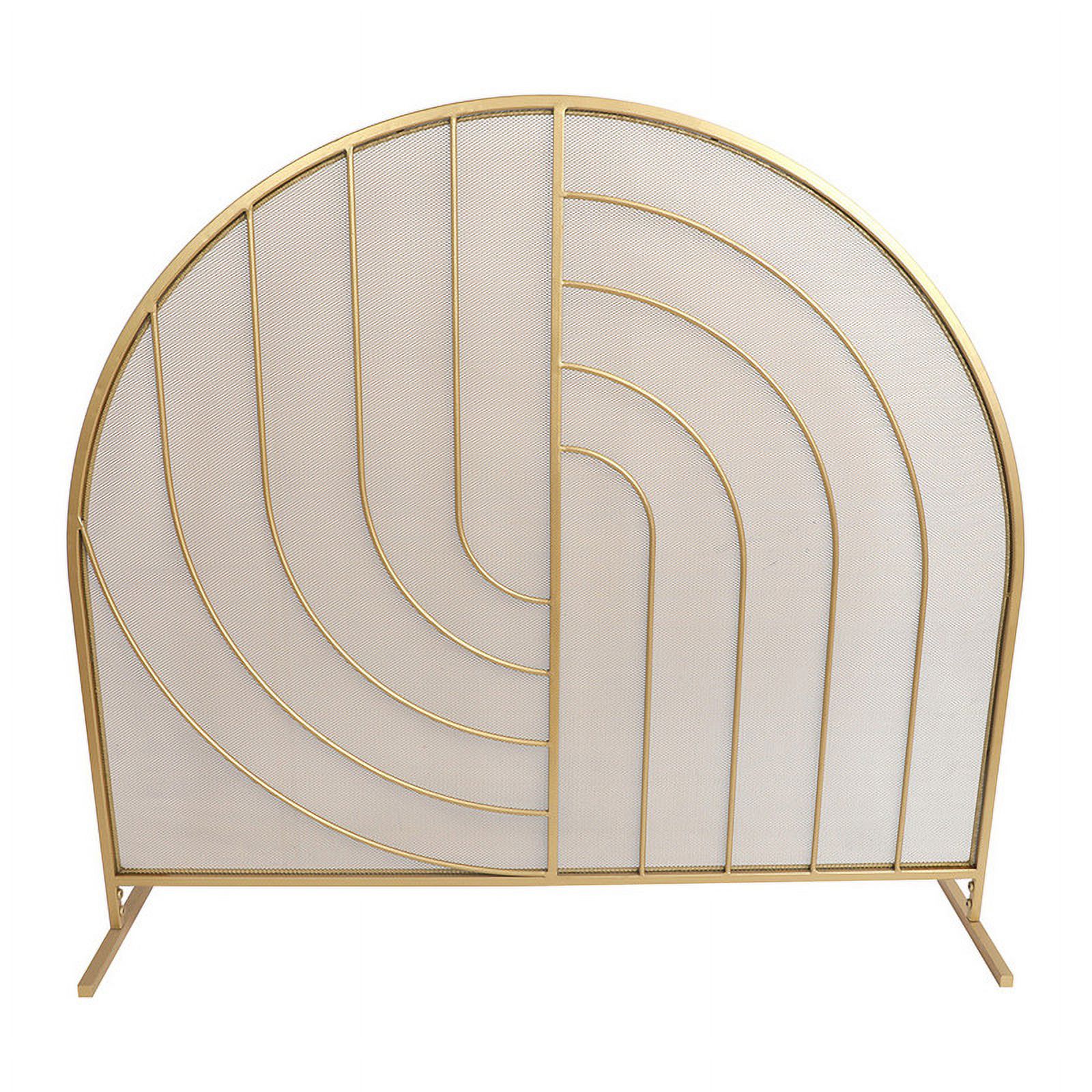 Lumelle Arched Single PanelGold Glam Fireplace Screen