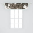 thumbnail image 2 of Tropical Window Valance, Earthy Colored Exotic Pattern with Jungle Life Leaves Grunge Retro Effect, Curtain Valance for Kitchen Bedroom with Rod Pocket, 54" X 18", Dark Taupe White, by Ambesonne, 2 of 2