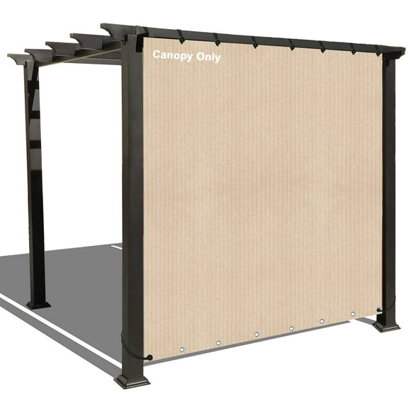Alion Home Sun Shade Privacy Panel with Grommets on 2 Sides for Patio, Awning, Window Cover, Canopy, Pergola or Gazebo, Banha Beige (12'x 4')