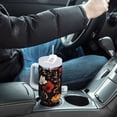 thumbnail image 4 of Yayeee 40oz Stainless Steel Tumbler with Straw and Handle Double-Wall Insulated Travel Water Bottle, Black Floral Pattern, 4 of 8
