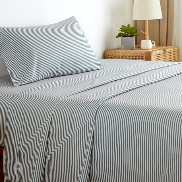 Ensemble de Draps Très Grand Size PC Doux Rafraîchissant Nombre de Fils Microfibre Drap Imprimé Poche Profonde Respire Mieux Lavable à la Machine Tropical Palmiers Frondes à Motif Double